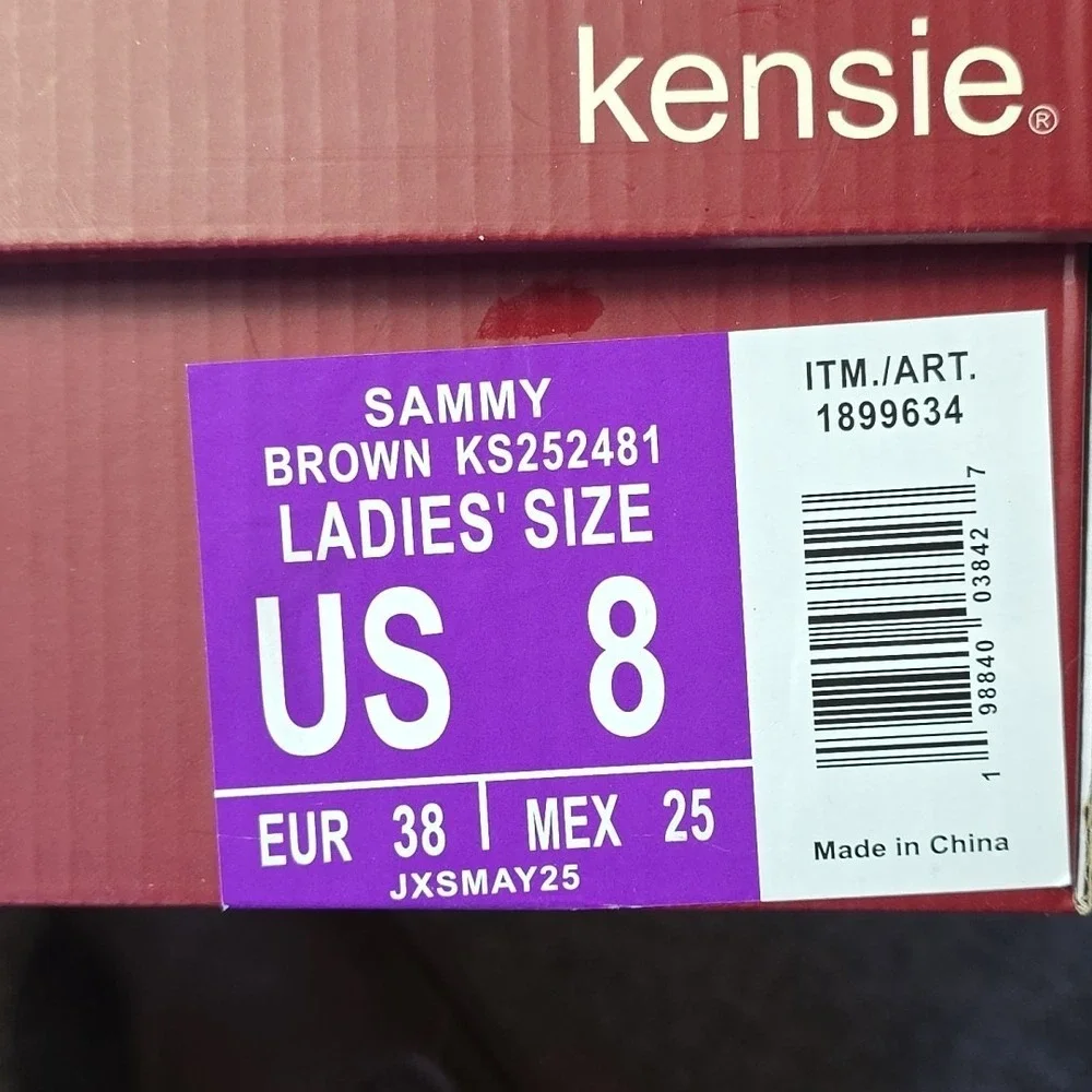 Kensie Sammy Women's Ankle Boots Easy on Stretch Comfort Brown, Size 8 NEW